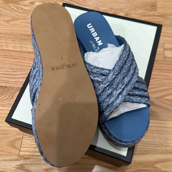 J/Slides urban sport denim raffia Quincy slides size 7 - Picture 5 of 7